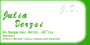 julia derzsi business card